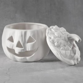 Ceramic Bisque Pumpkin Box with cut out - Case of 6 Ceramic Bisque Pumpkin Box with cut out - Case of 6